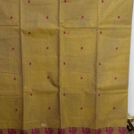Lime Yellow Handloom Mangalagiri with Pink Peacock Zari Border