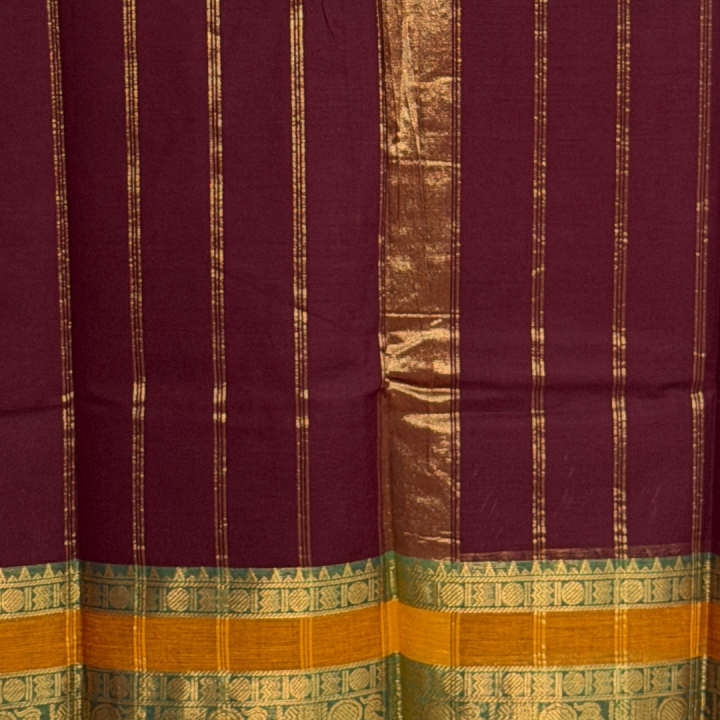 Vibrant Magenta Mangalagiri Saree with Ganga-Jamuna Border
