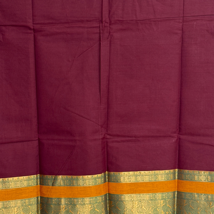 Vibrant Magenta Mangalagiri Saree with Ganga-Jamuna Border