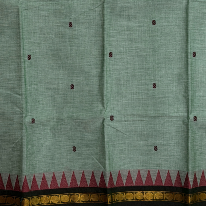 Pastel Seafoam Mangalagiri with Temple Border