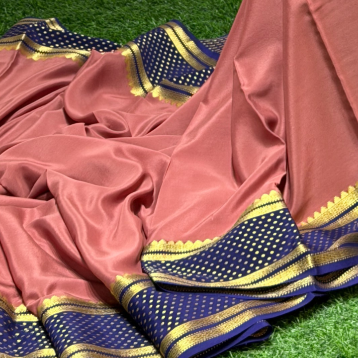 Terracotta & Navy Blue Dual‑Tone Saree