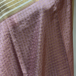 Dusty Rose Checkered Silk Saree with Cream Zari Border