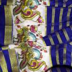 Royal Purple Saree with Kalamkari Peacock Pallu