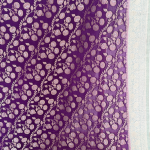 Deep Purple Floral Semi-Banarasi Saree