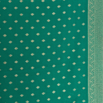 Emerald Green Floral Semi-Banarasi Saree